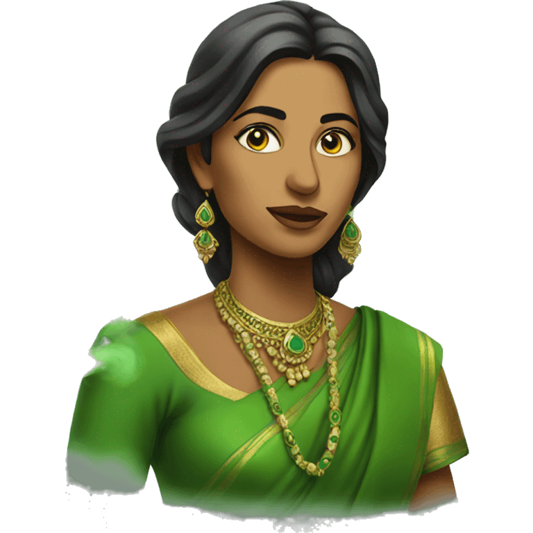 indian woman with green smoke emoji