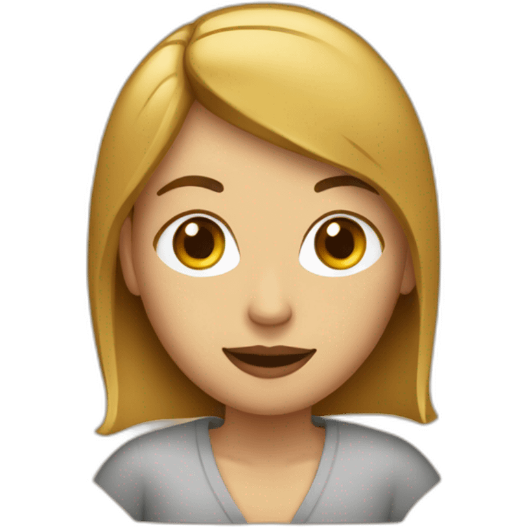 Femme dans un carton avec un trou emoji