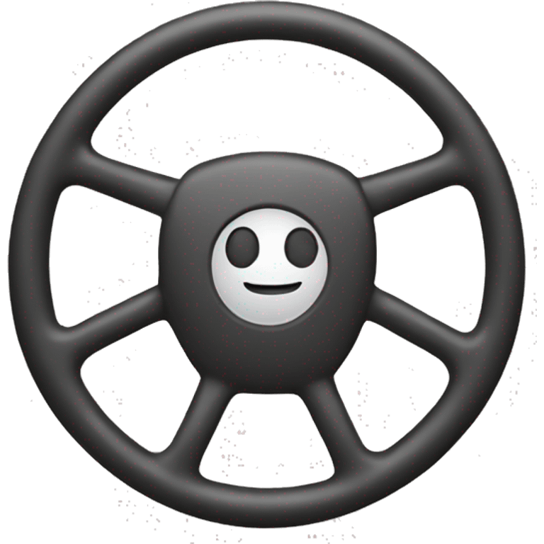 Happy emoji with car steering wheel emoji