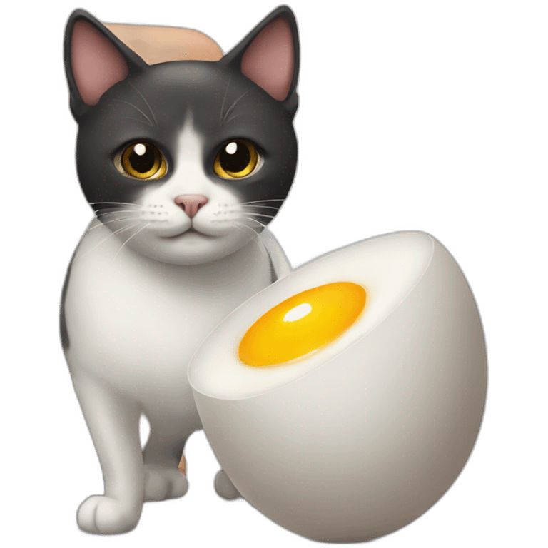 cat and egg emoji