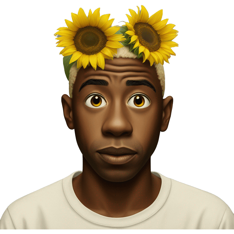 Tyler the creator with a sunflowers back emoji