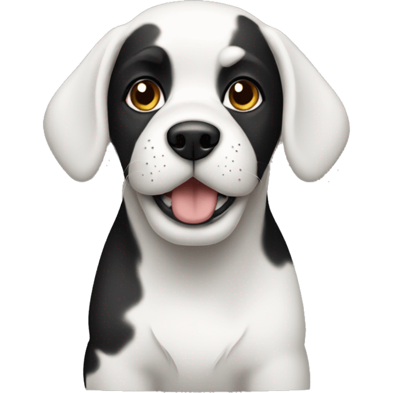 Dog with white body and black had  emoji