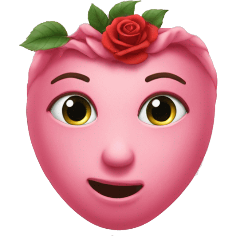 Coeur rose avec des yeux emoji