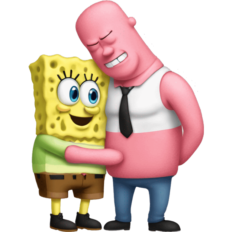 make spongebob and patrick hugging emoji