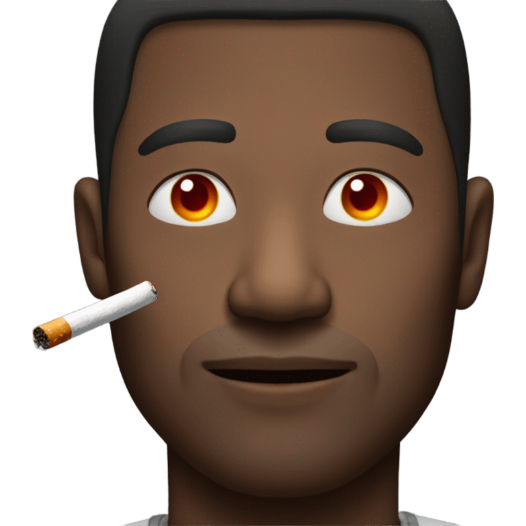 guy with red eyes using a cigarette  emoji