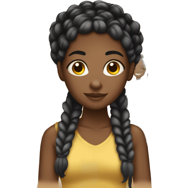 black girl with braids emoji