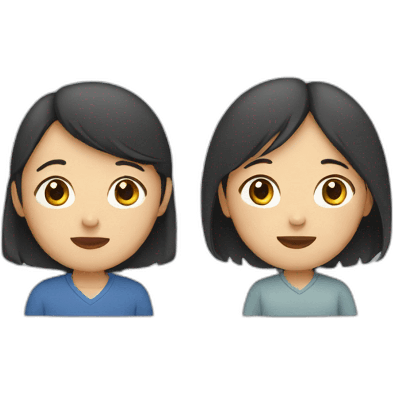 asian man and woman with labrador emoji