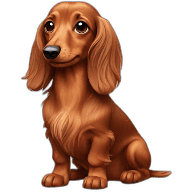 Long haired dachshund emoji