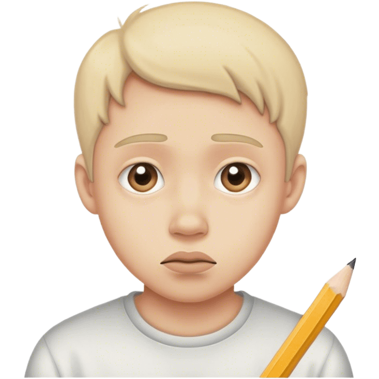 create a pencil style drawing of an embarassed person emoji