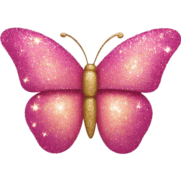 Glitter butterfly pink emoji