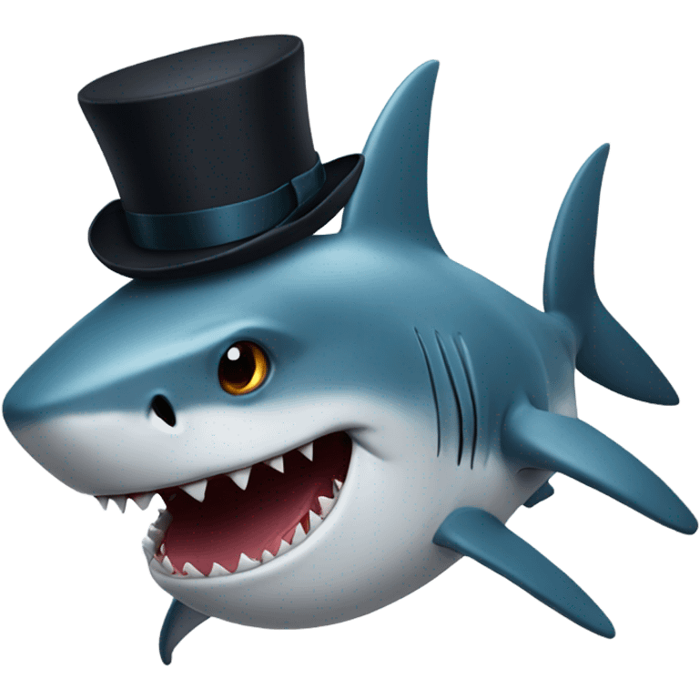 shark with tophat emoji