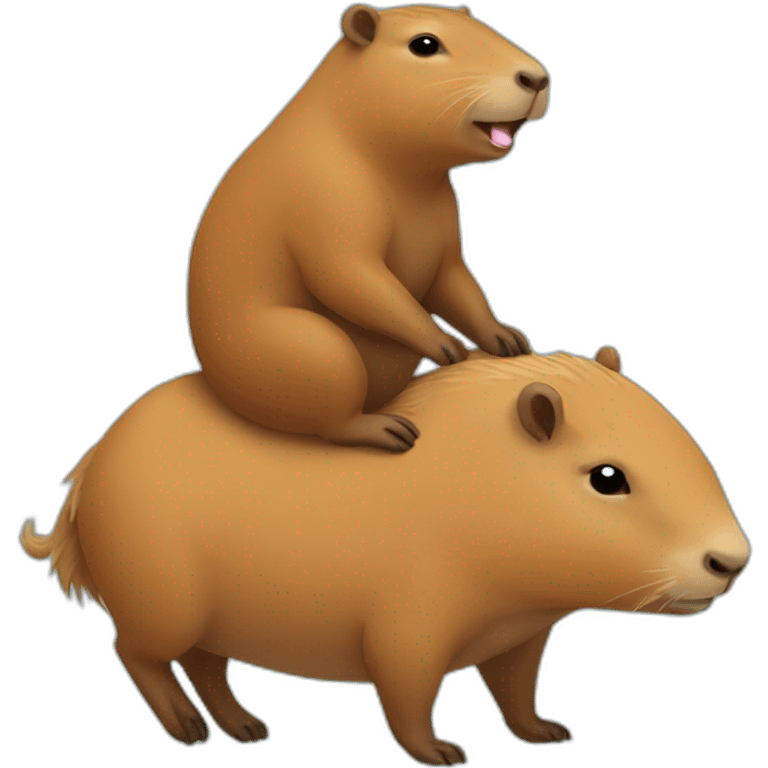 little capybara riding on capybara emoji