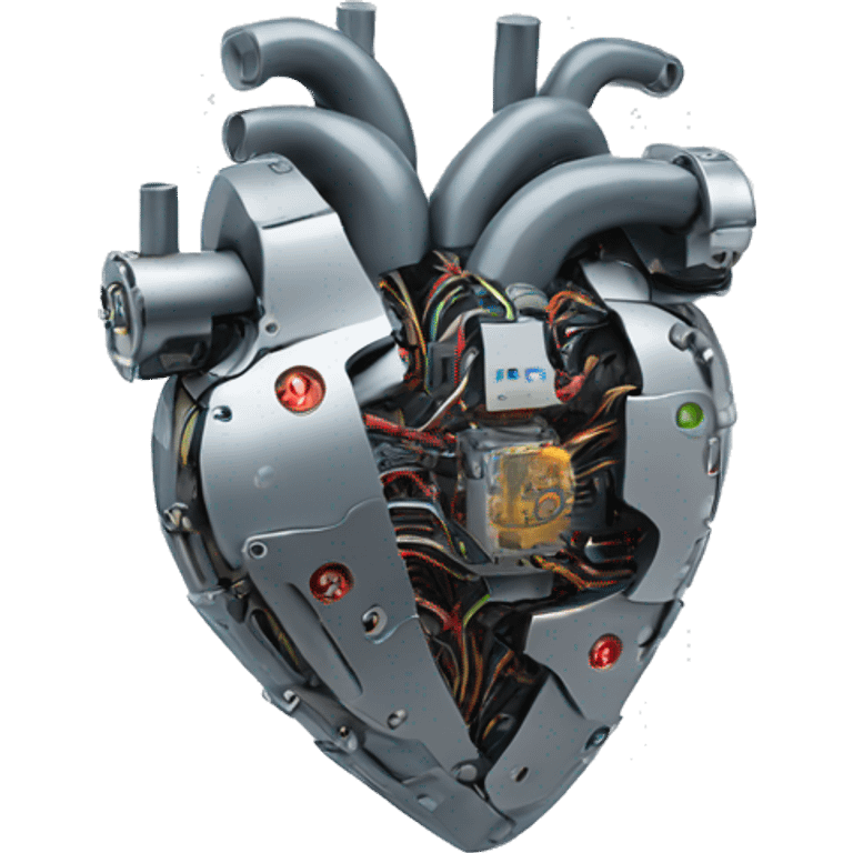 Mechanical heart with circuits emoji