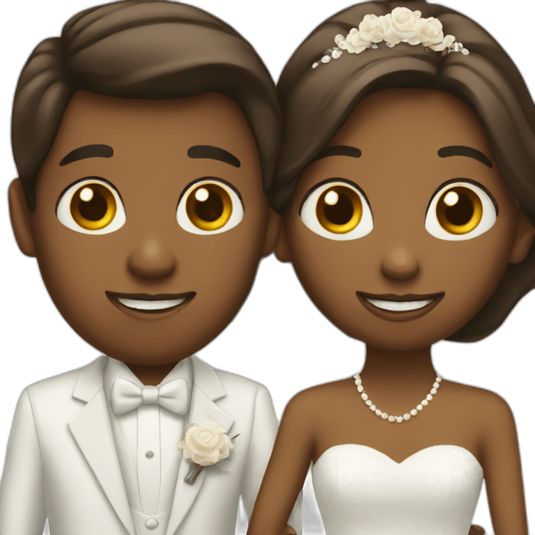 A couple of boy and girl getting married emoji