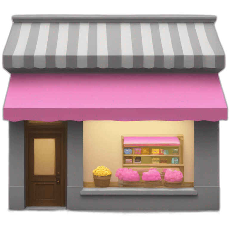 8bit store with pink awning  emoji