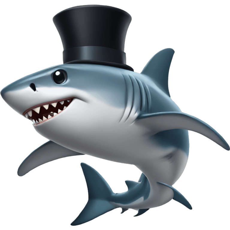 Shark with a top hat emoji