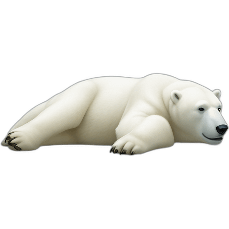 Polar bear full body laying down emoji