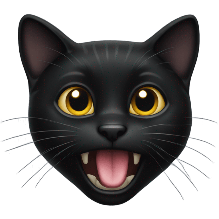 surprised dark black cat emoji