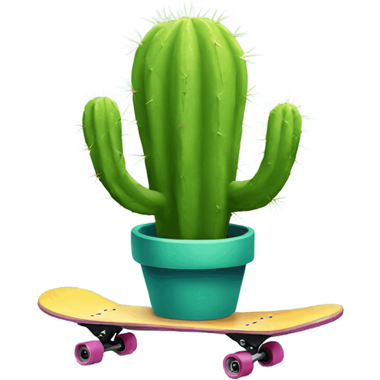 Cactus on skateboard emoji