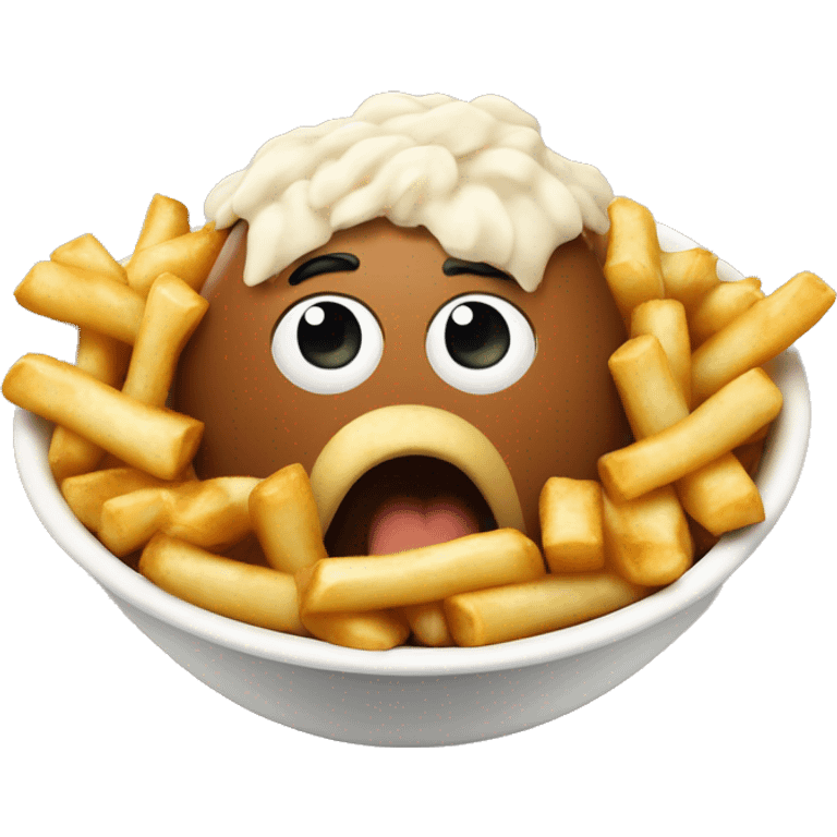 Poutine mange du riz emoji