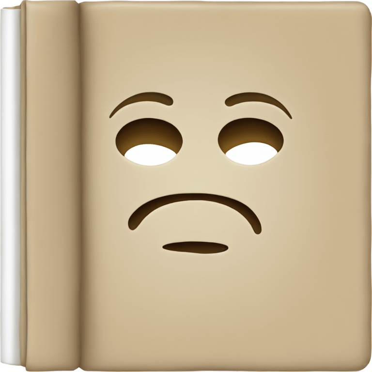 book with beige cover, white pages  emoji