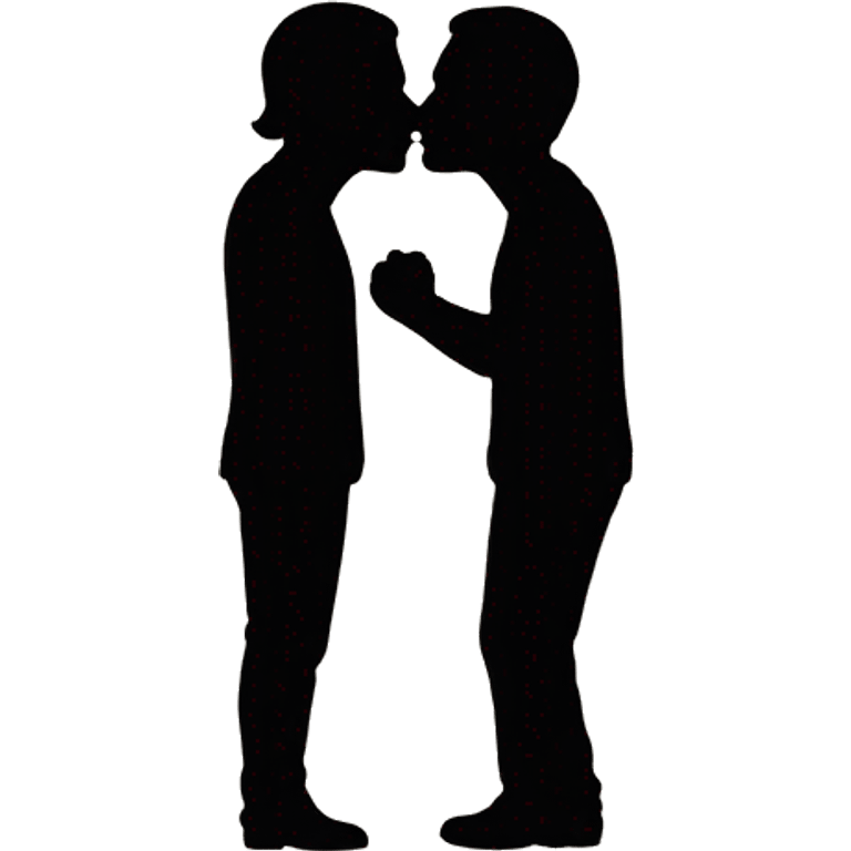 two silhouettes kissing emoji