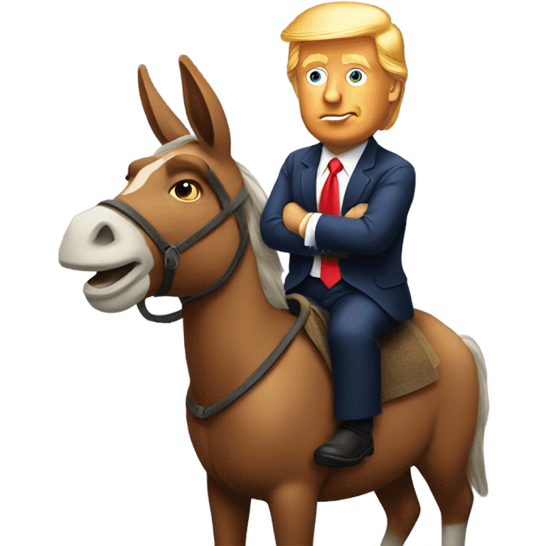 Donald trump riding a donkey  emoji