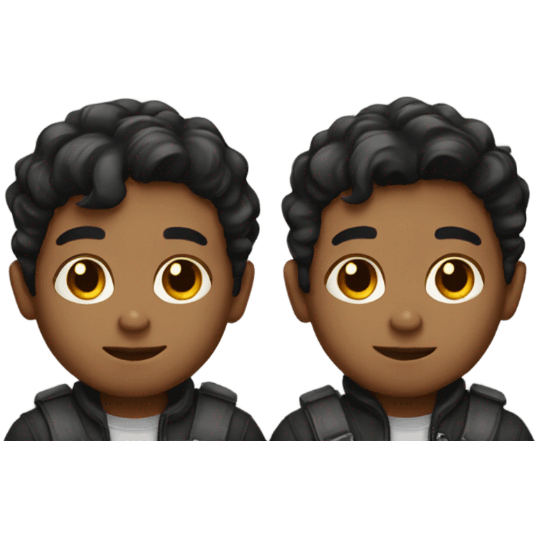 Dark haired twin boys  emoji