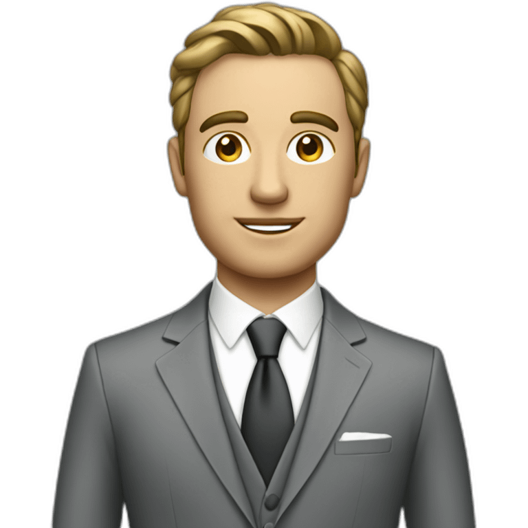 Posh-man-with-gray-suit-and-money emoji