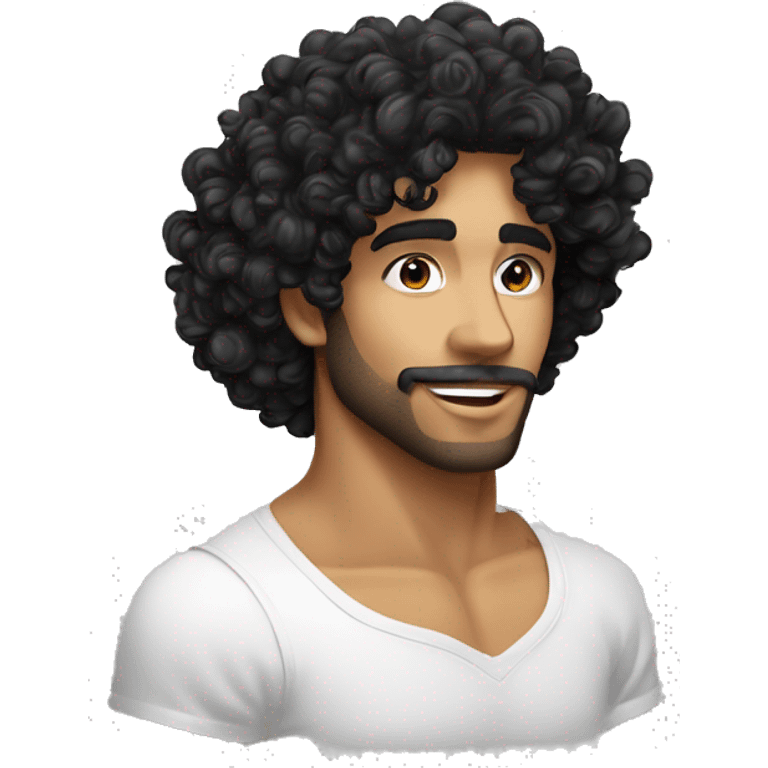 Un chico hombre piel blanca cabello curly color negro lanzando un beso  emoji