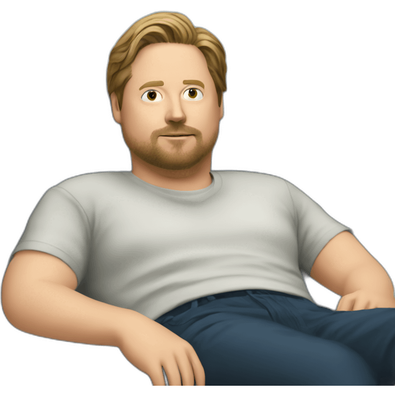 tim heidecker with a beard lazy lounging on couch emoji