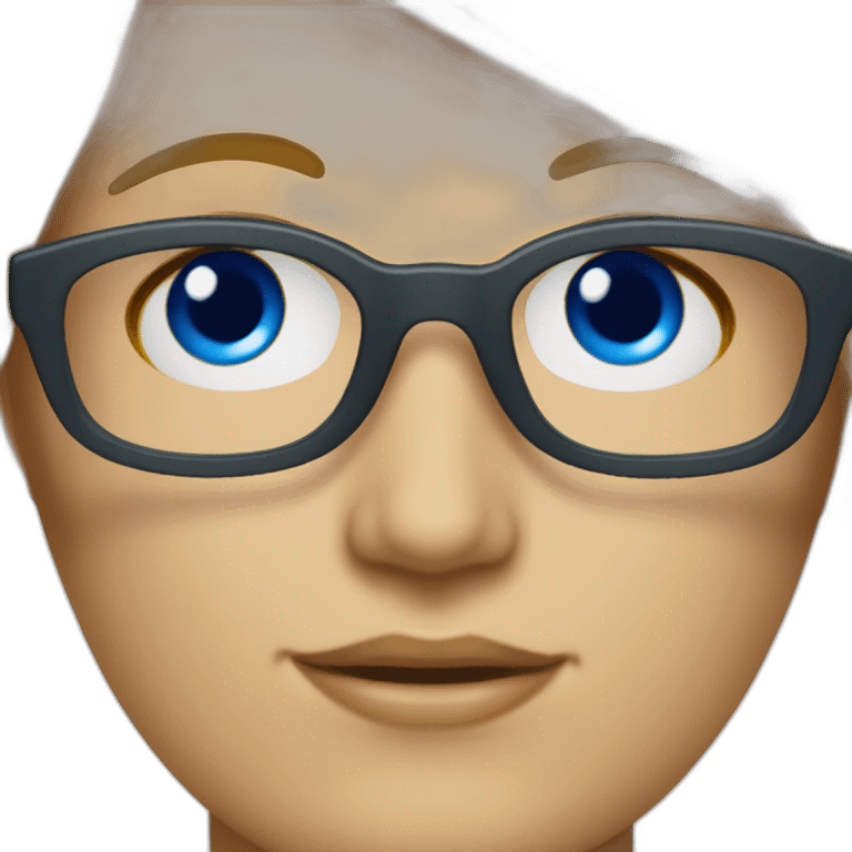 Mujer rubia y ojos azules con hombre moreno con gafas emoji