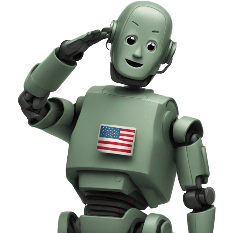 Robot making military salute  emoji