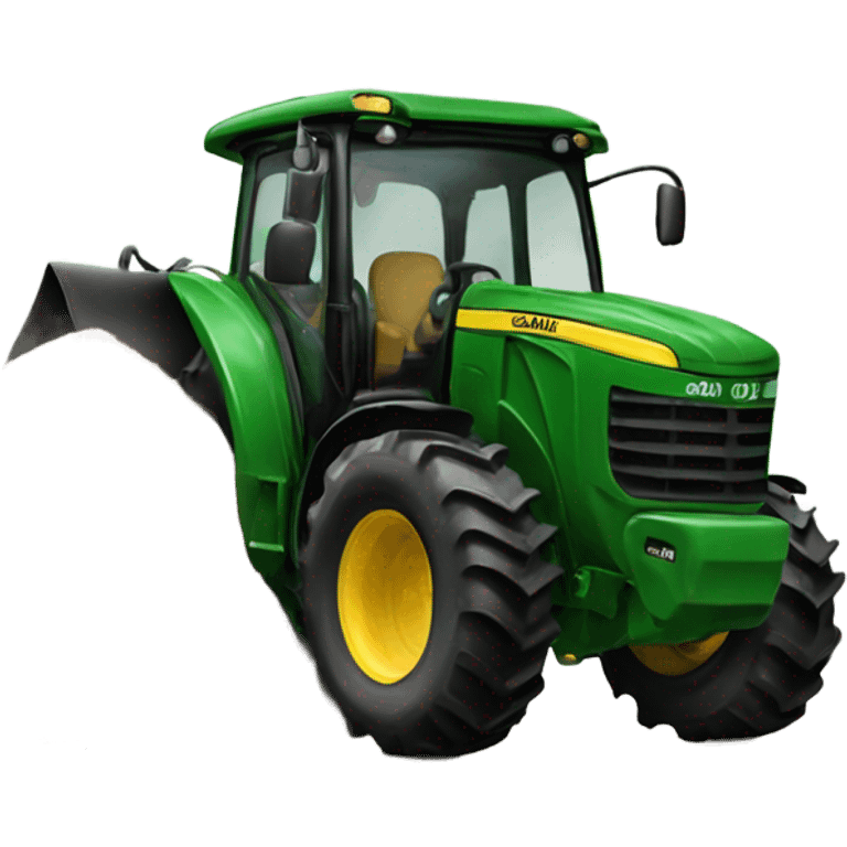 a John deer tractor scooping up manure with front loader emoji