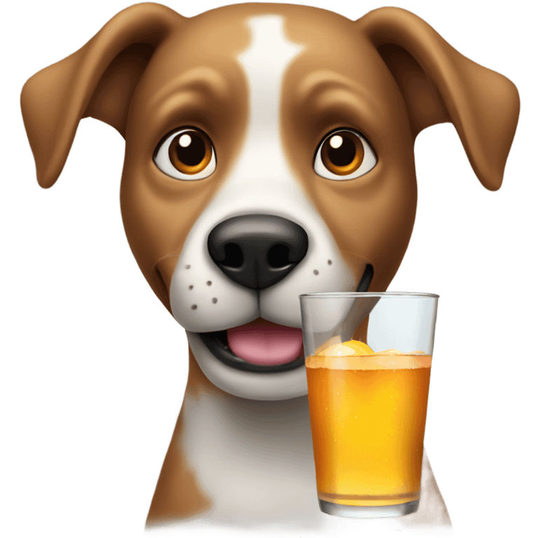 Dog with a drink in his hand emoji