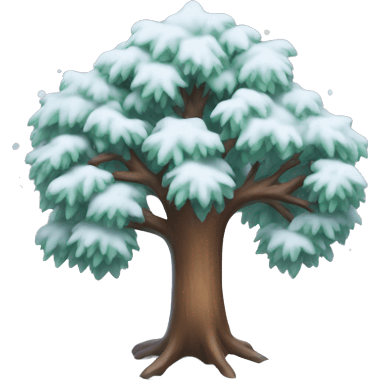 Cozy winter tree with snowflakes  emoji