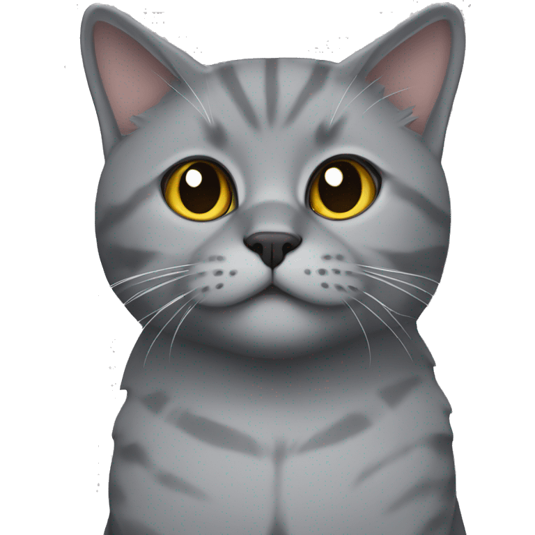 Grey British cat in a plaid emoji