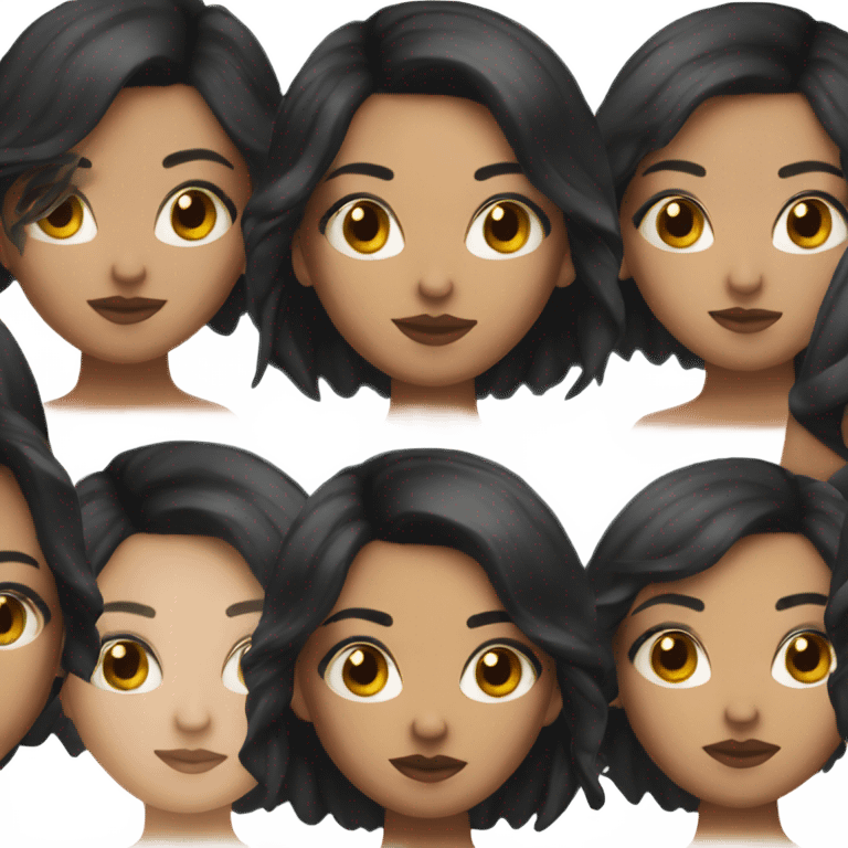 Girl with black hair and Latina makeup emoji