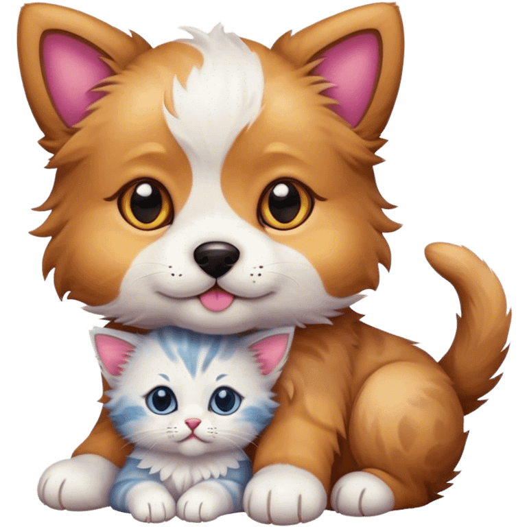 Puppy and kitten mix emoji