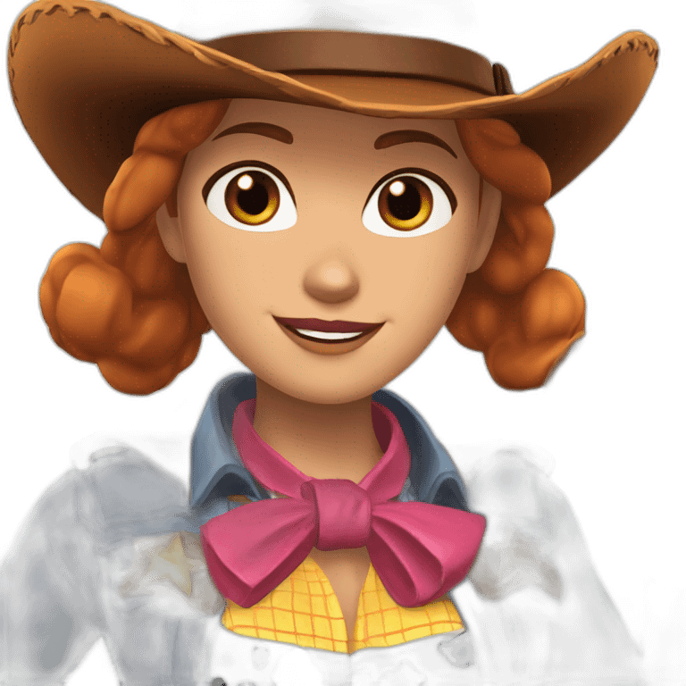 Jessie the cowgirl from toy story with hat emoji