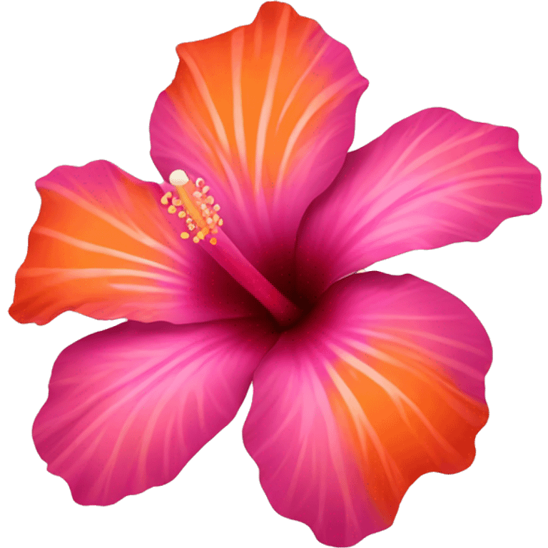 Hibiscus flower orange & pink emoji