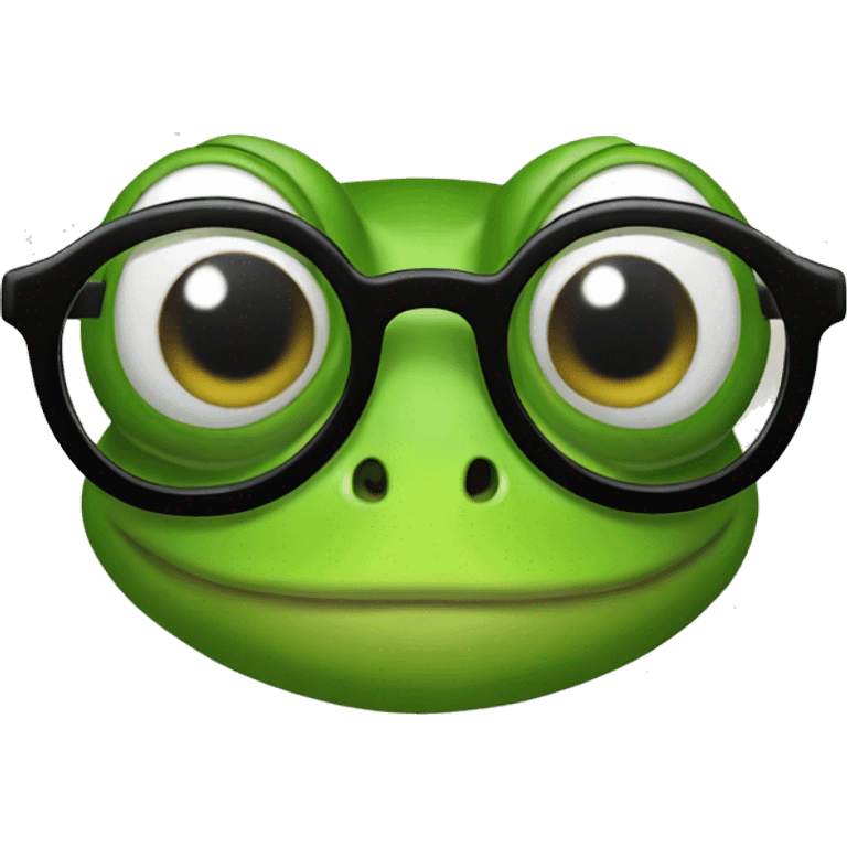 Frog with glasses emoji