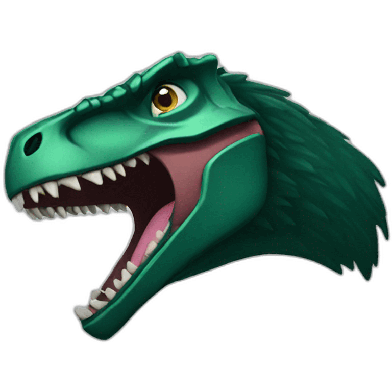 dark green raptor head scream emoji