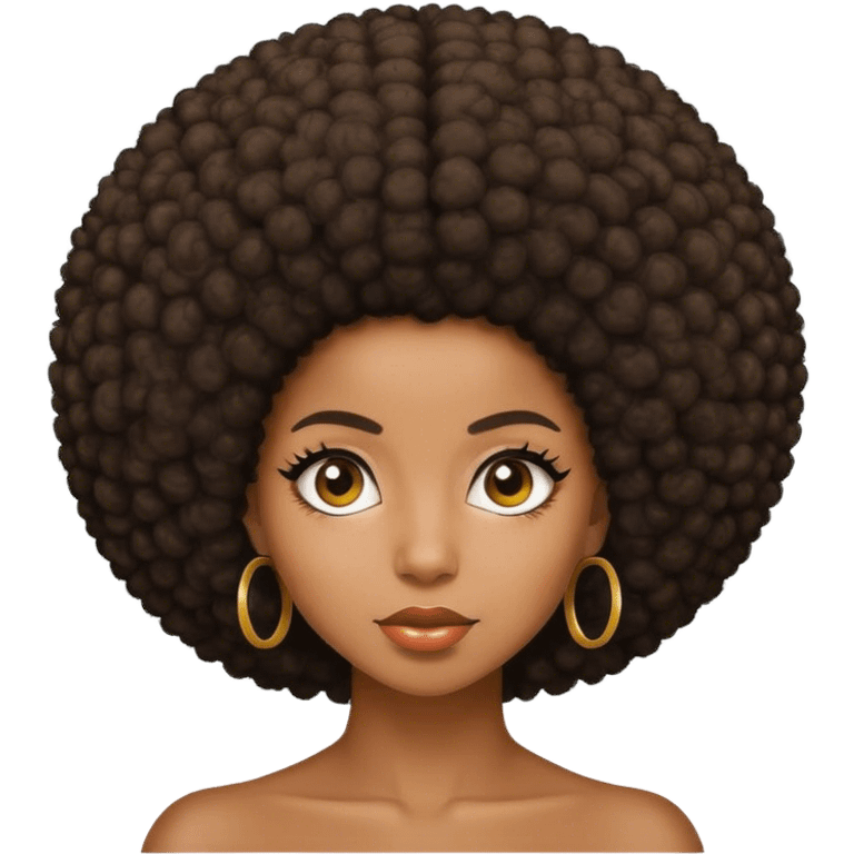 Brown skin black girl with afro  emoji