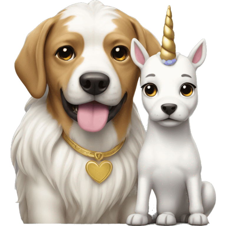 dog and unicorn couple emoji