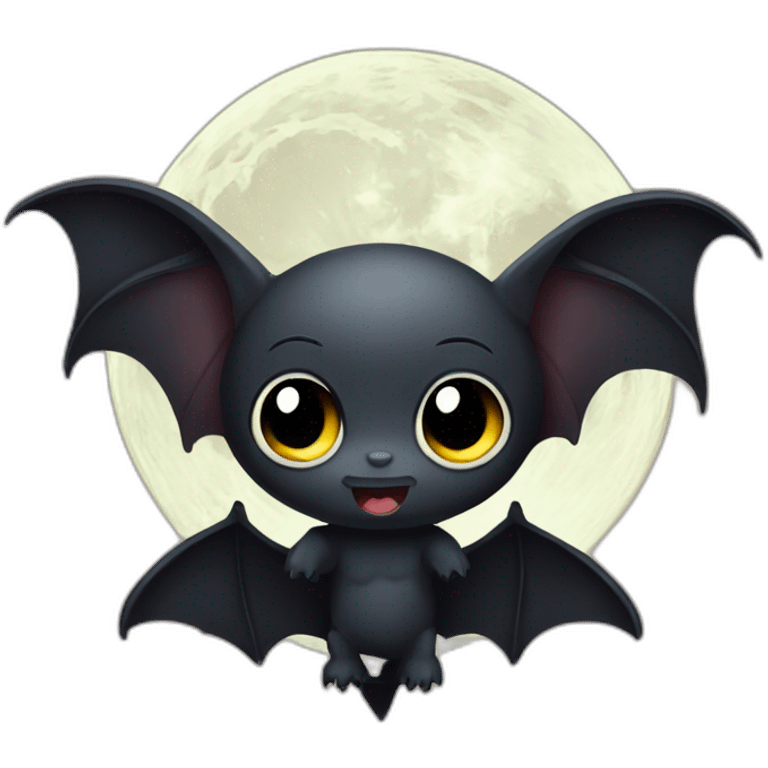 dark baby bat wings in front of full moon emoji