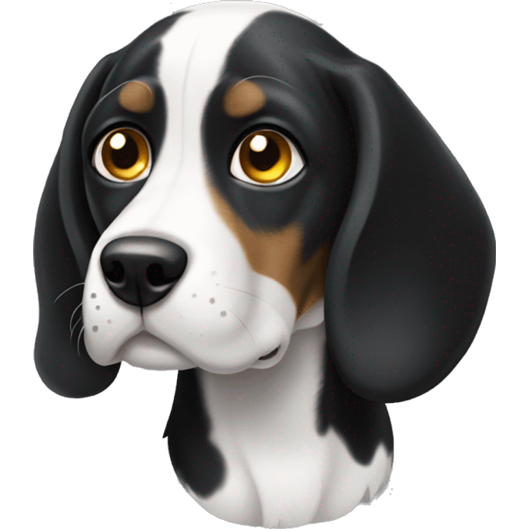 black beagle white spots emoji