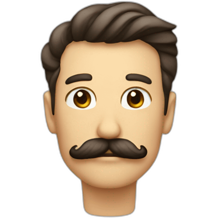 Mustache single  hold it's edage with hand emoji