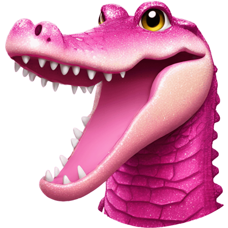 Pink ombre crocodile with glitter emoji