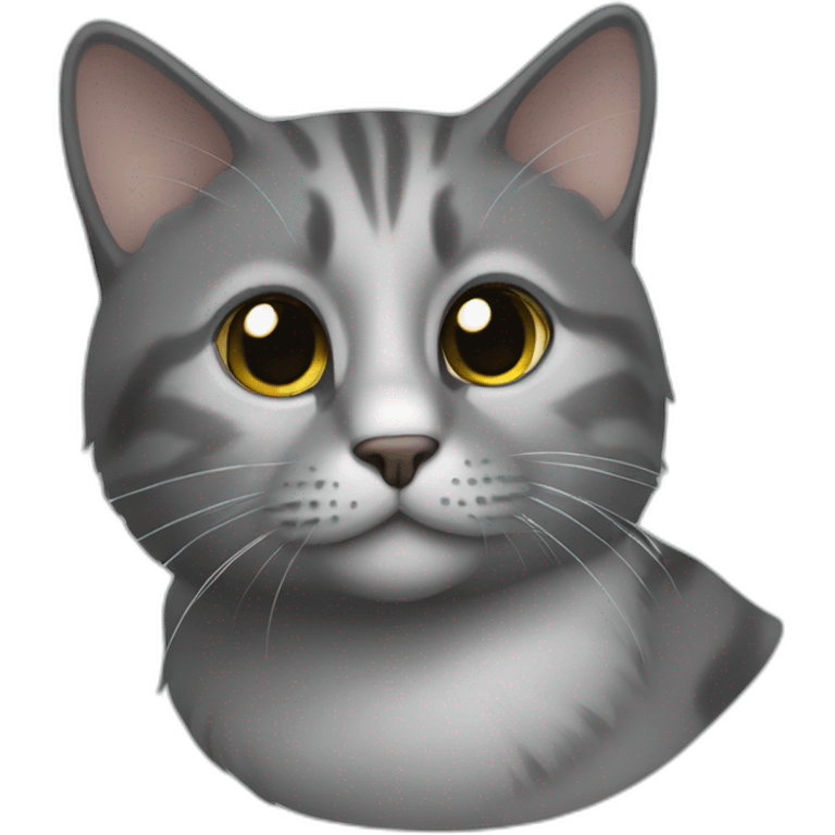 Un chat gris et noir emoji